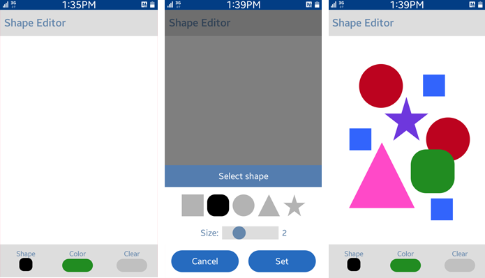 ShapeEditor screens